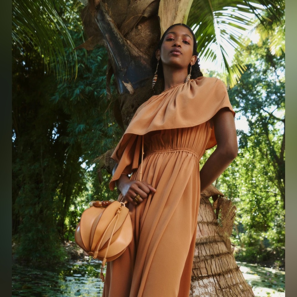 ULLA JOHNSON Tahlia Dress in Chestnut 100% Silk $780 orig NWT!